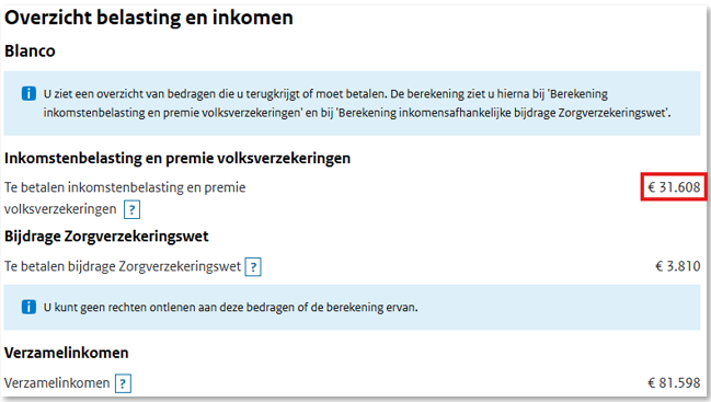 IB aangifte voorbeeld 1